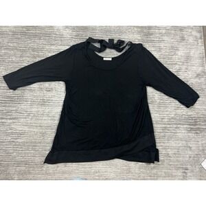 Pebble and Stone Top Womens Large Black Longsleeve Tunic Layered